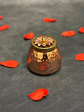 Hammered Small Canister with Flower Lid