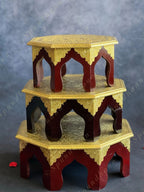 Hexagon Wooden Chowki Stool