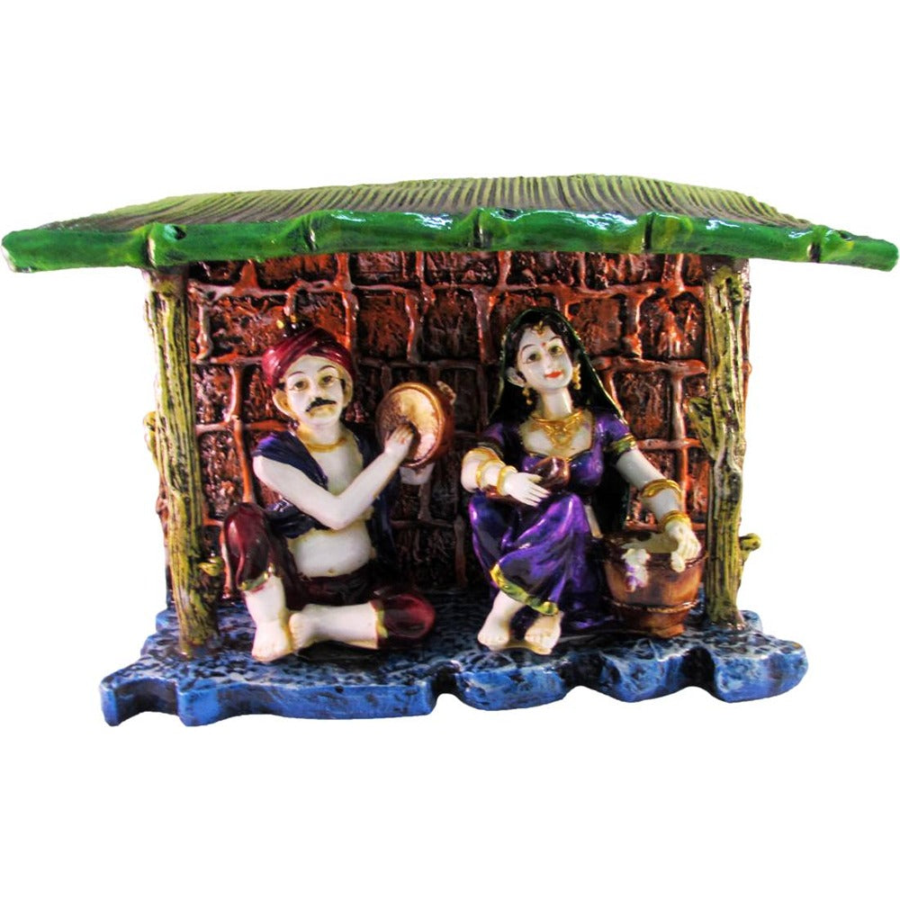 Enchanting Village Couple Figurine – Enchanting Jalra & Ghee Selling Scene For Golu Display