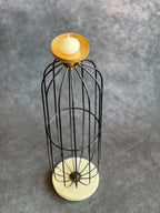 Tall Black Wired Candle Holder Stand with Marble Base