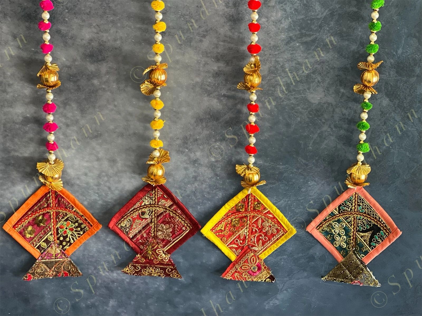 Kites with Pom Pom & Gota Strings Dangler