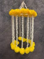 Designer Marigold & Rajnigandha Jhoomar Dangler Decor
