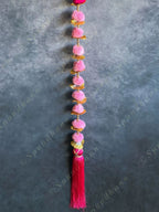 Pink Pom Pom, Gota & Tassel Dangler Pair