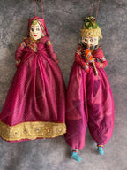 Ethnic Indian Rajasthani Kathputli Set of 2 (Puppet Dolls) #2