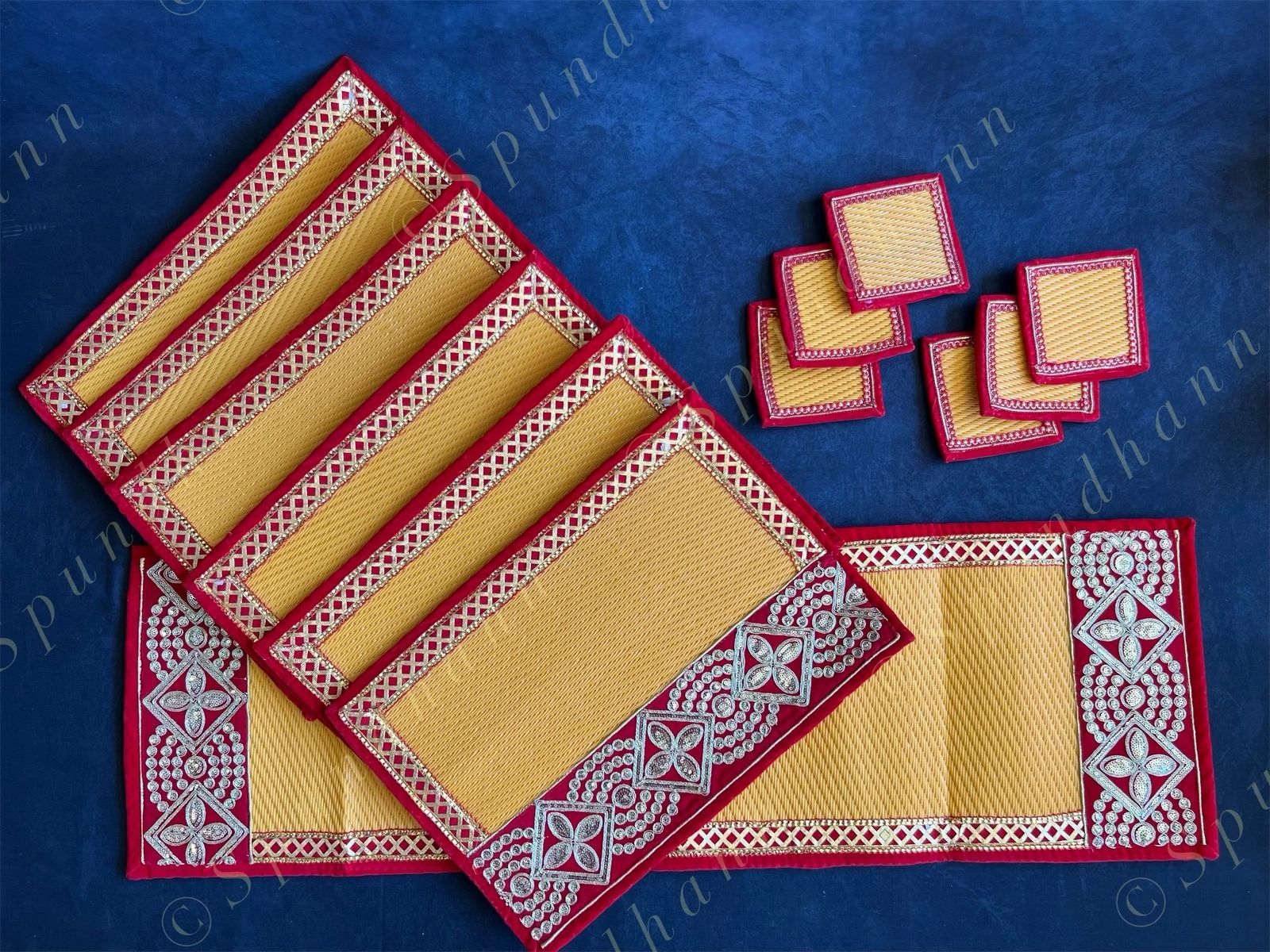 Dining Table Placemats, Runner & Coaster Set