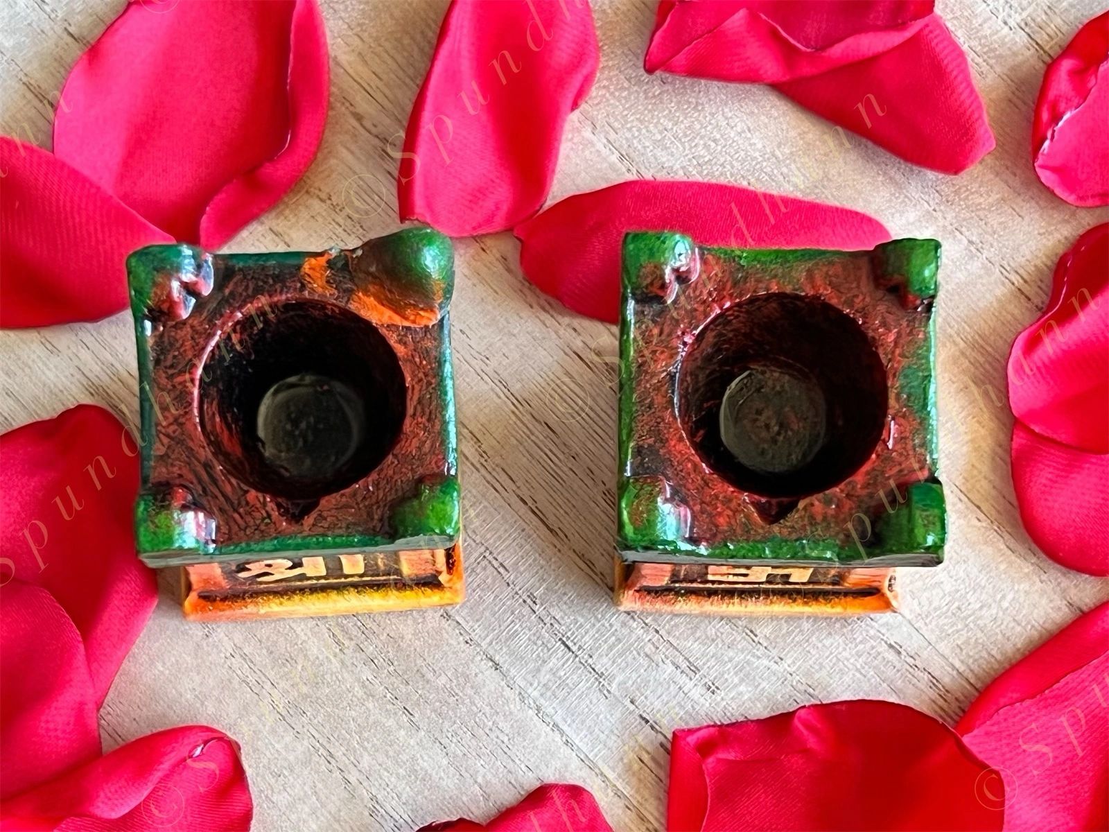 Terracotta Tulsi Rectangular Deepak Holders