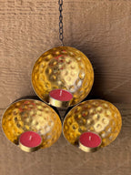 Hammered Hanging 3 Sconce Tea Light Holder