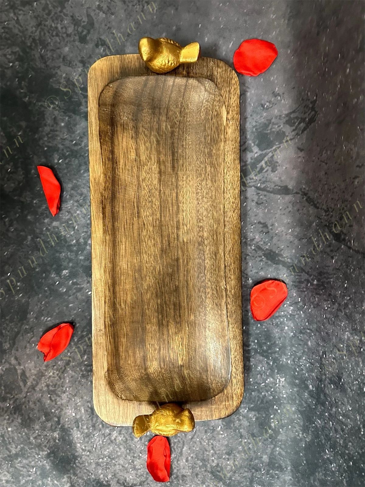 Rectangular Wooden Food Holder Tray