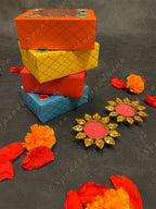 Decorated Paper Box with Studded Tea Light Holders