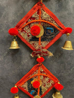 Bell and Pom pom Kites Wall Hanging Decor Set of 2