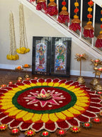Large Floral Rangoli Floor Mat