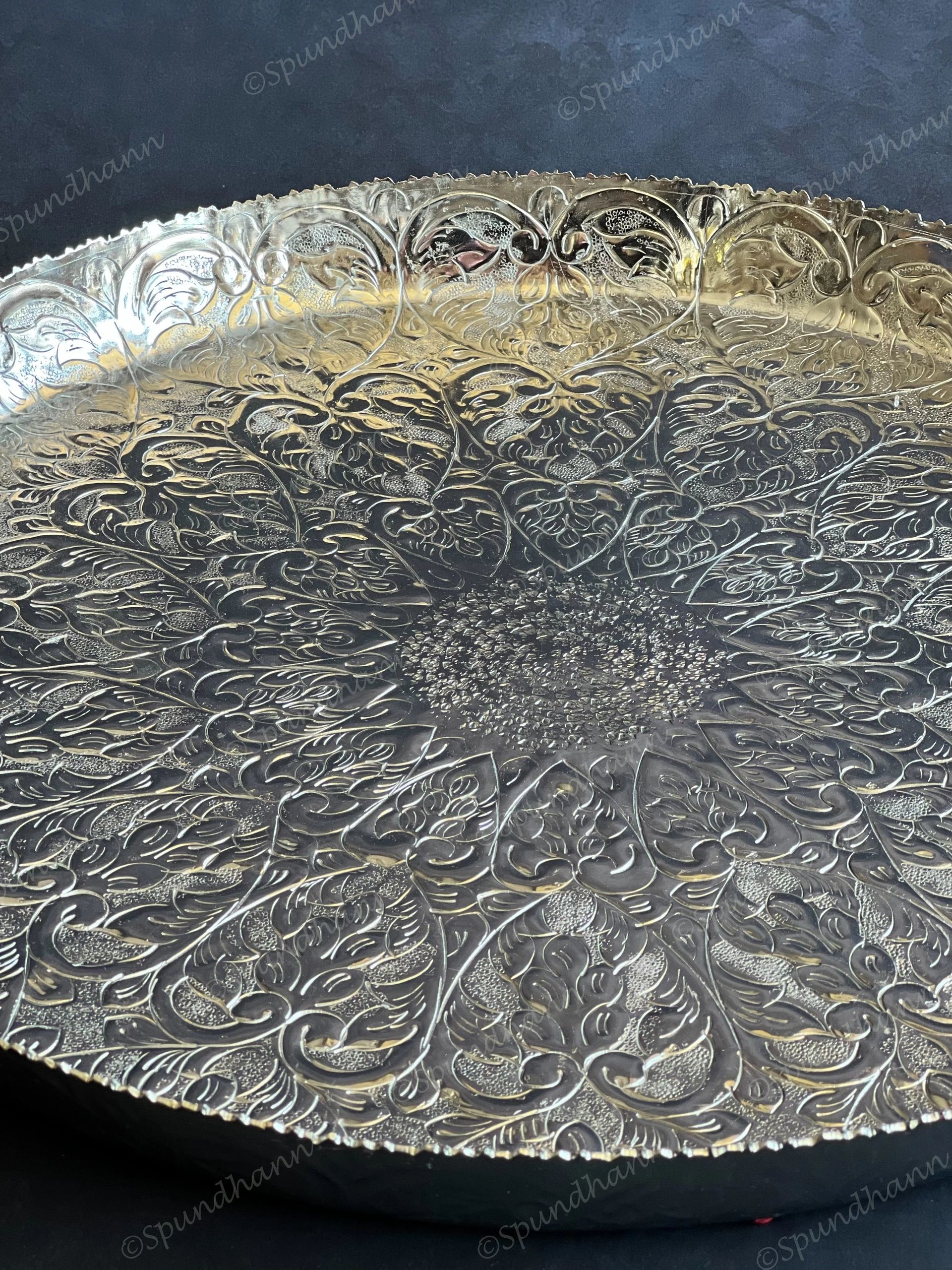 Silver Color Engraved Majestic Platter/Plate