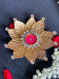 Big Lotus Gemstone Studded Tea Light Holder