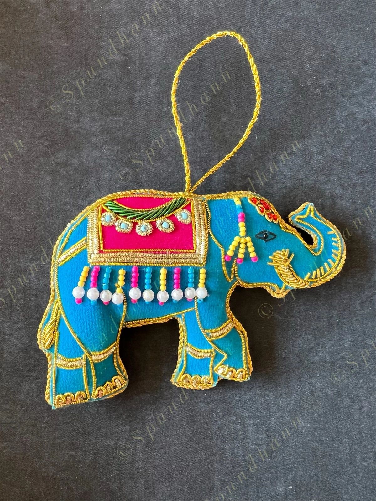 Embroidered Elephant Christmas Tree Ornament