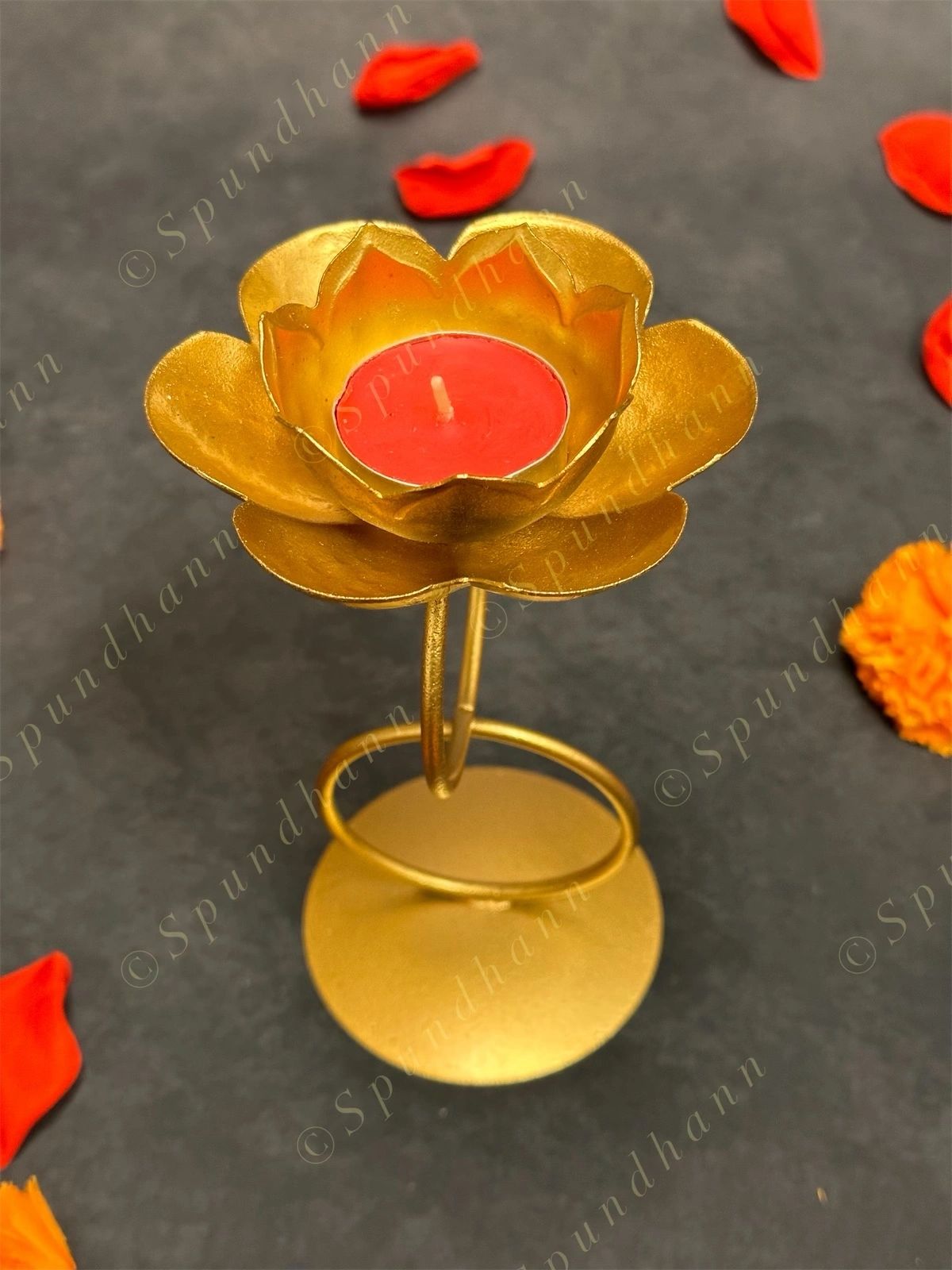 Double Ring Lotus Tea Light Holder