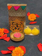 Gift Box with Shadow Tea light holder and Modak Candle
