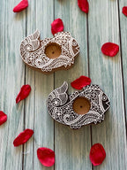 Carved Fish Wooden Block Tea Light Holder