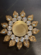 Gemstone Double Studded Floral Tea Light Holder