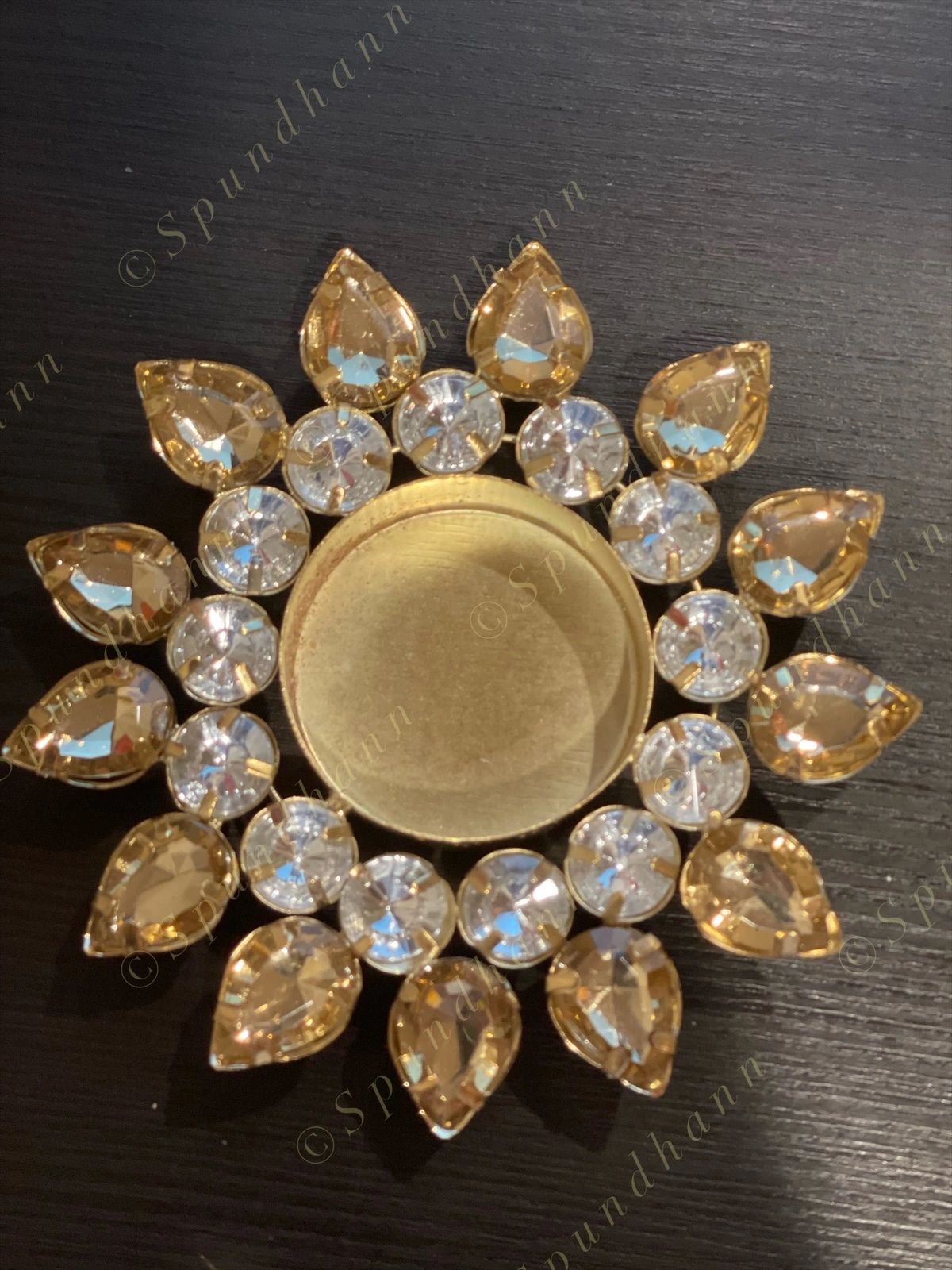 Gemstone Double Studded Floral Tea Light Holder