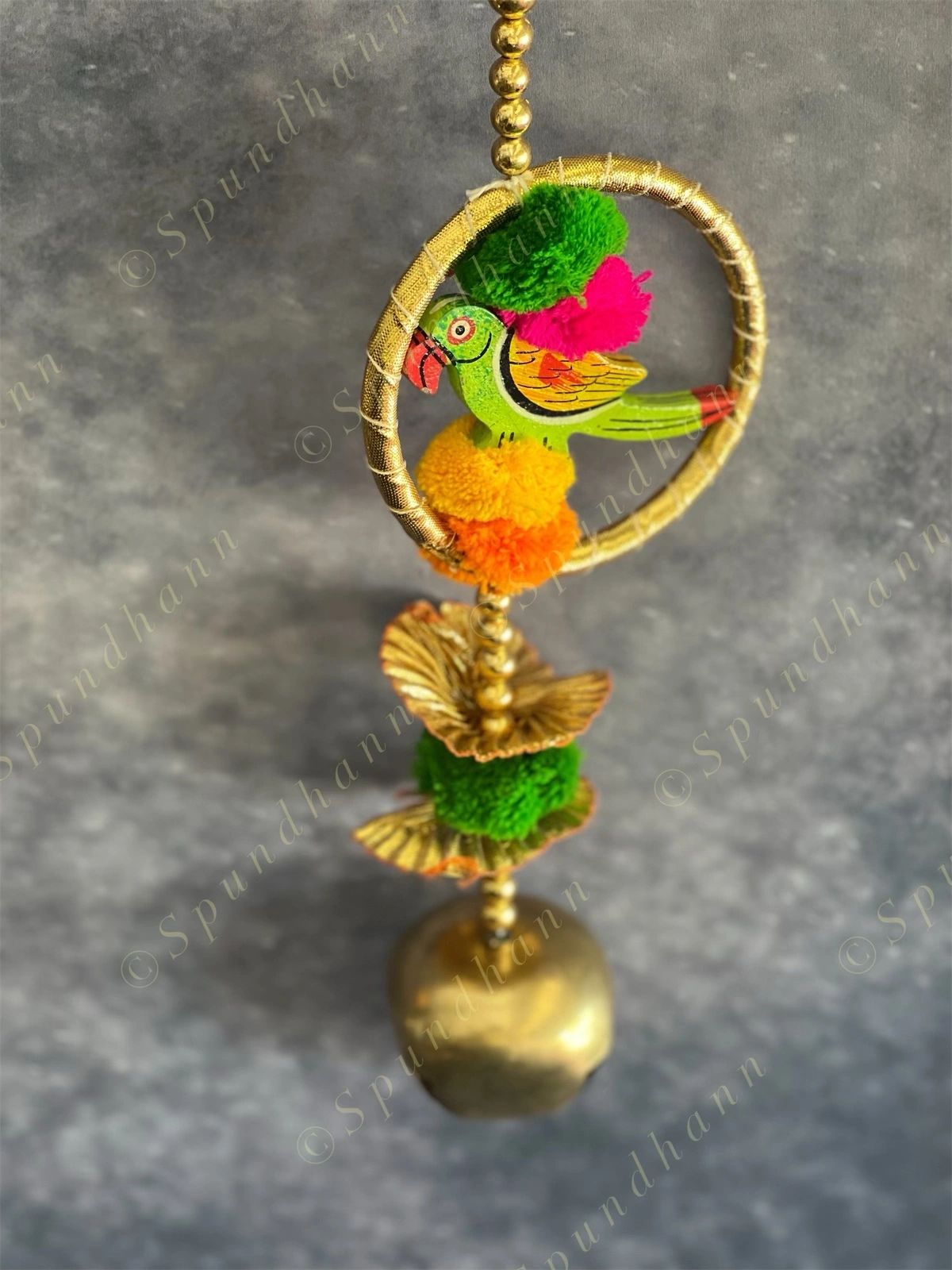 3 Chakris, Wooden Parrots, Pom Pom & Bell Tassel Dangler