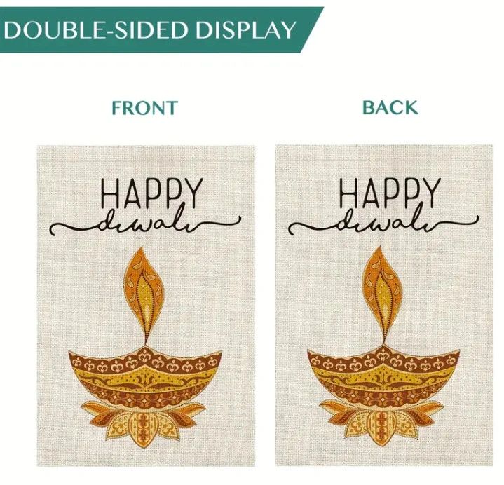 Happy Diwali Garden Flag with Stand