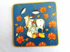 Lord Krishna with His Cows & Lotus Square Pichwai Wall Hanging Plate