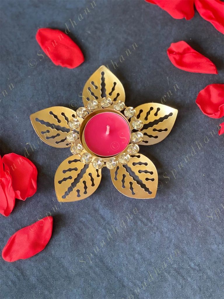 Studded Lotus Tea Light Holder