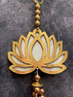 Pearls & Lotus Wall Dangler with pom pom and beads