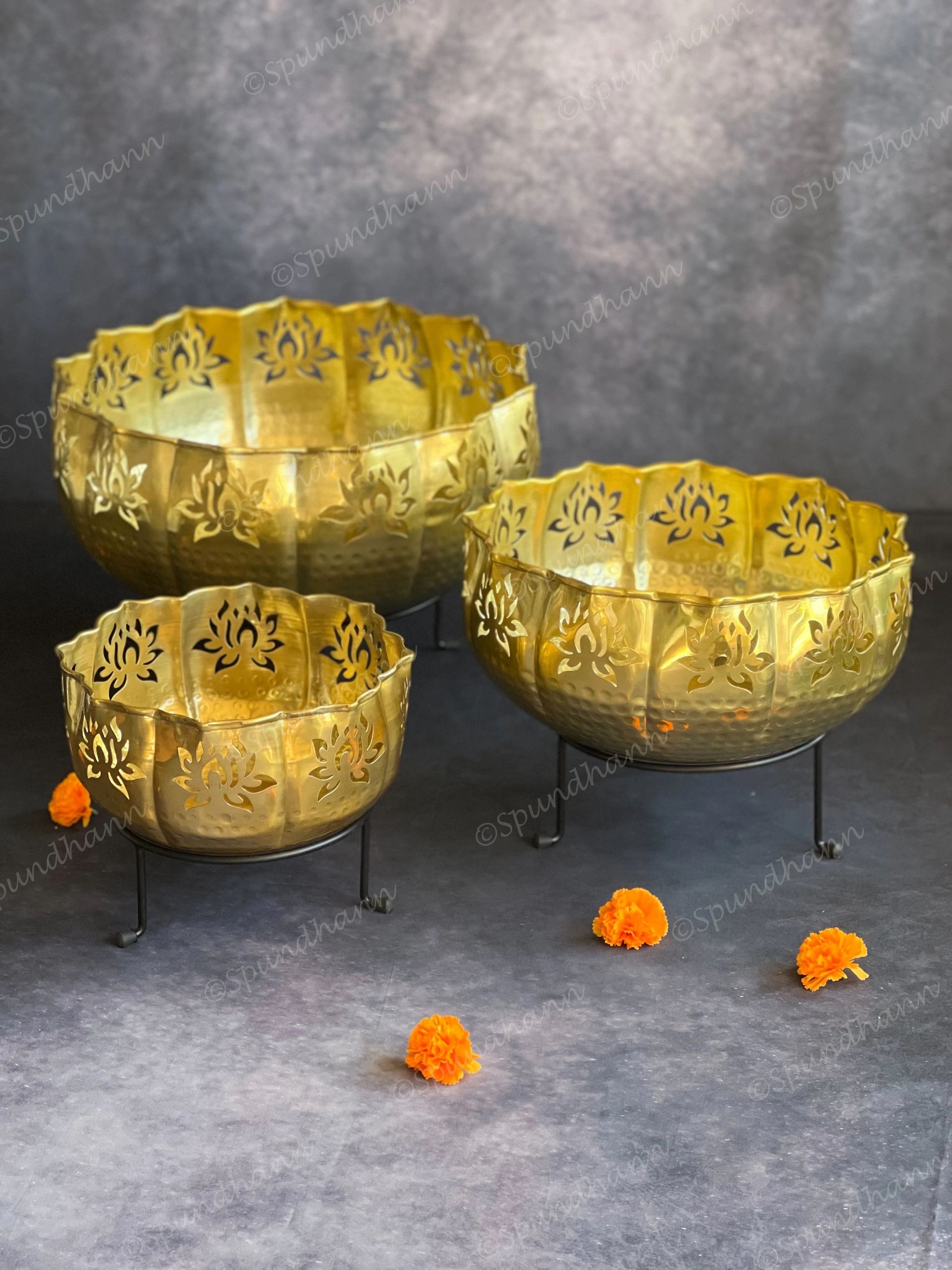 Beautiful Majestic Lotus Cutwork Urli