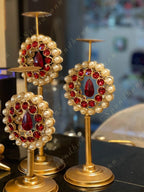 Pearl & Ruby Drop Standing Tea Light Holder Set of 3
