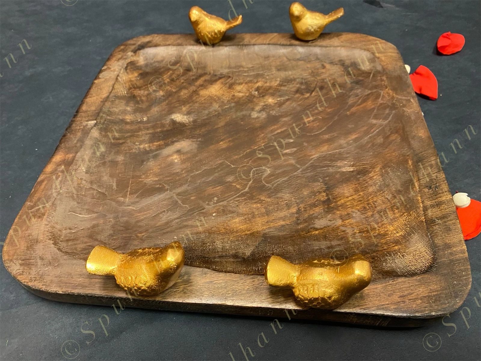 Square Wooden Food Holder Stand