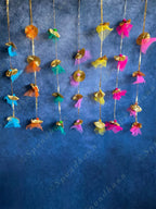 Gota & Dainty Net Fabric Colored Strings Dangler Short - Pack of 4 Strings