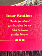 Rakhi with Greeting Card in Red Color