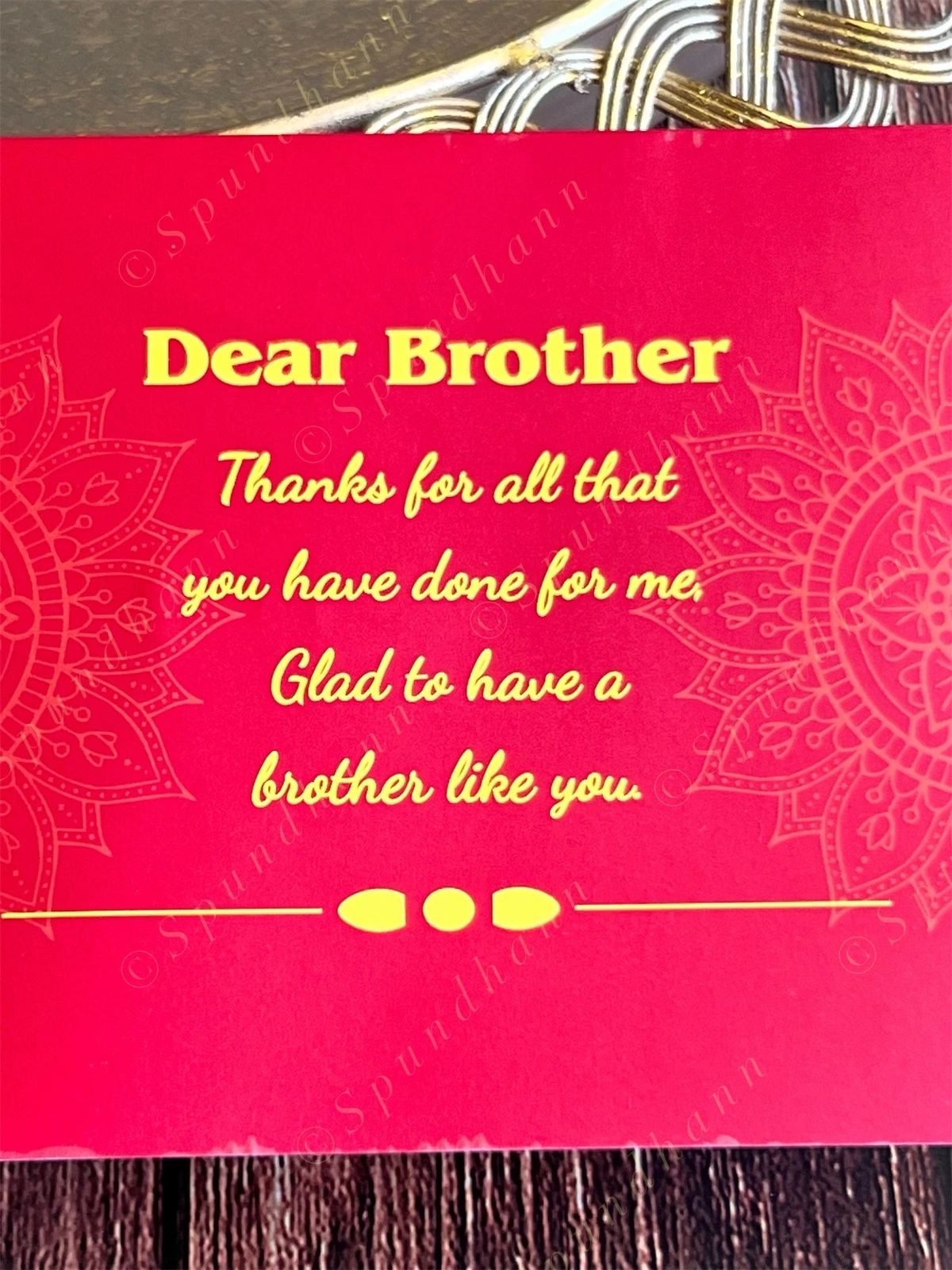Rakhi with Greeting Card in Red Color