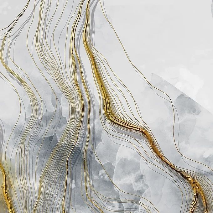 Life n Colors: Marble Wallpaper with Gold Color Lines