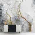 Life n Colors: Marble Wallpaper with Gold Color Lines
