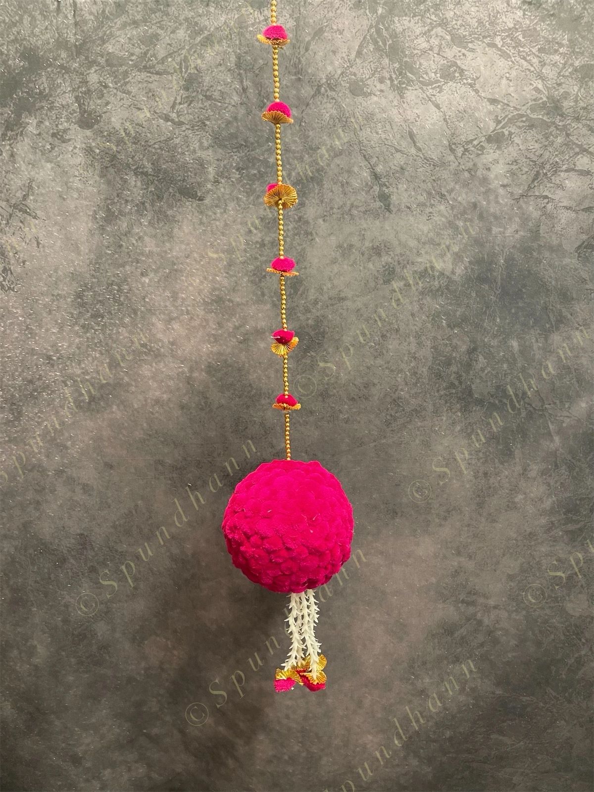 Large Ball and Pom Pom Dangler
