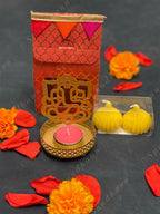 Gift Box with Shadow Tea light holder and Modak Candle