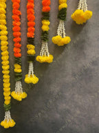 Lemon and Orange Marigold with Green Leaves Toran