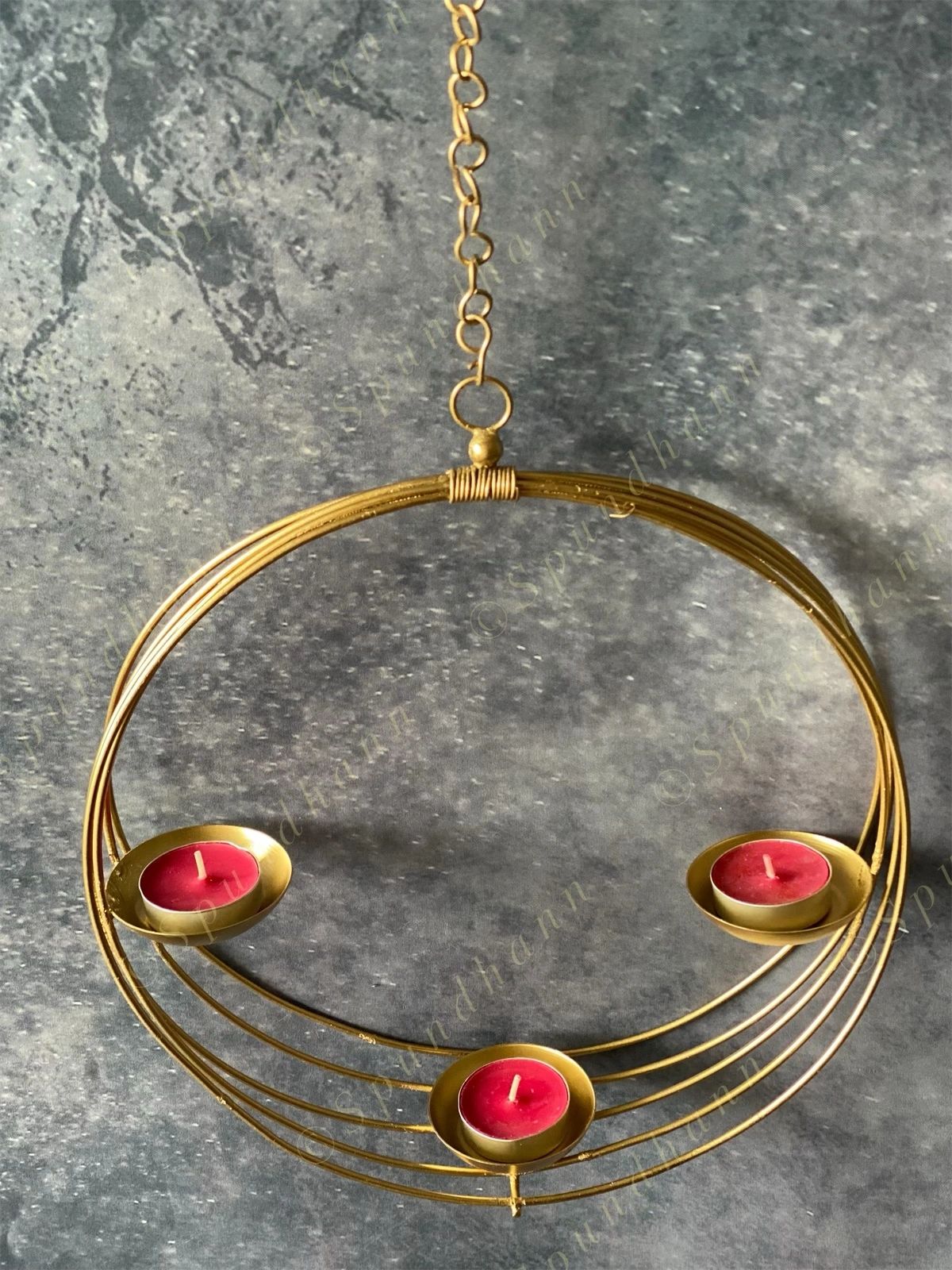 Golden Rings Tea Light Holder