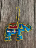Embroidered Elephant Christmas Tree Ornament
