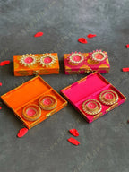 Gold Leaf Gift Boxes with Tea Light Holders