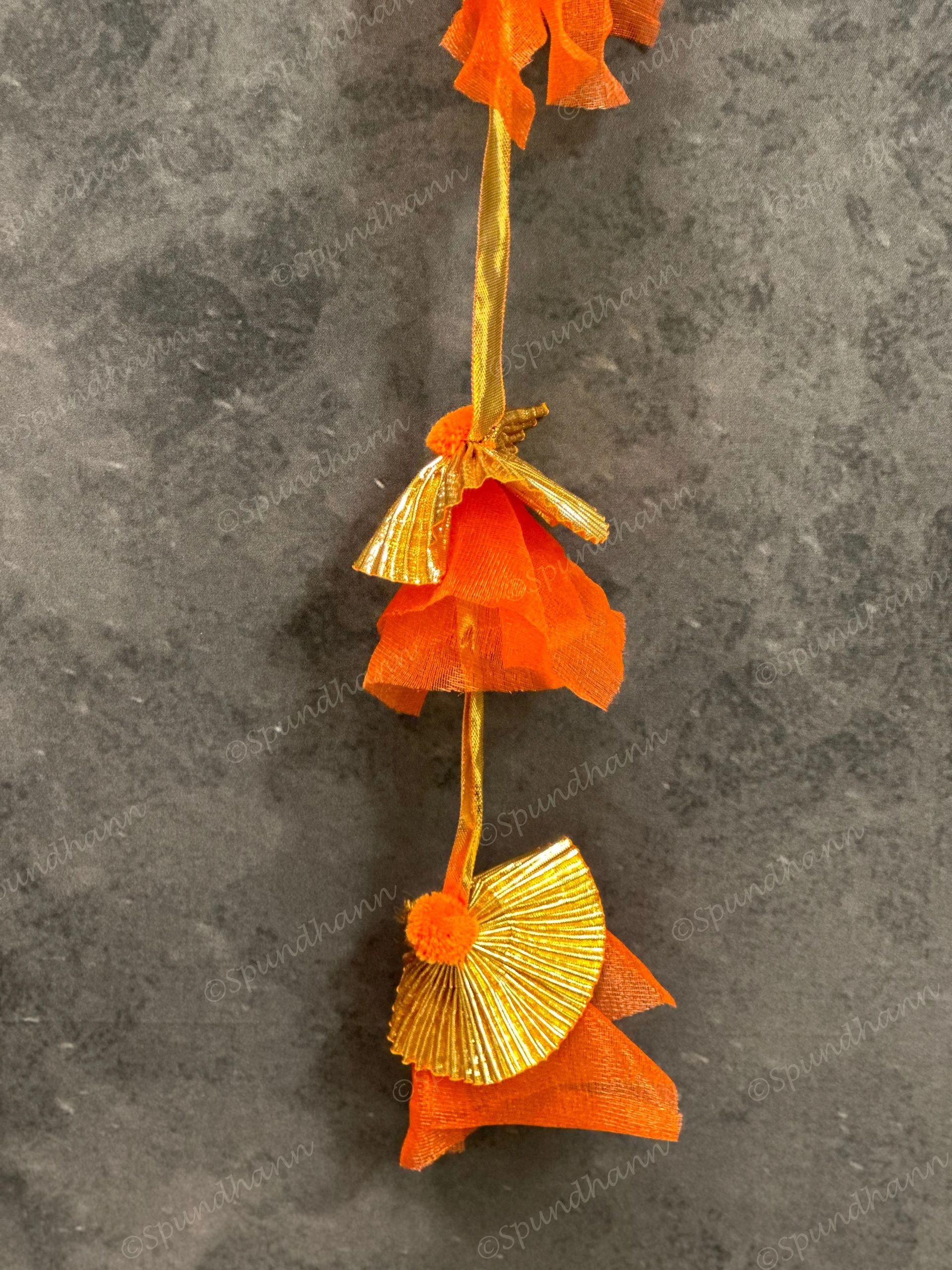 Short net & Gold Gota Dangler Strings Wall Hanging Decor - Pack of 4 Strings