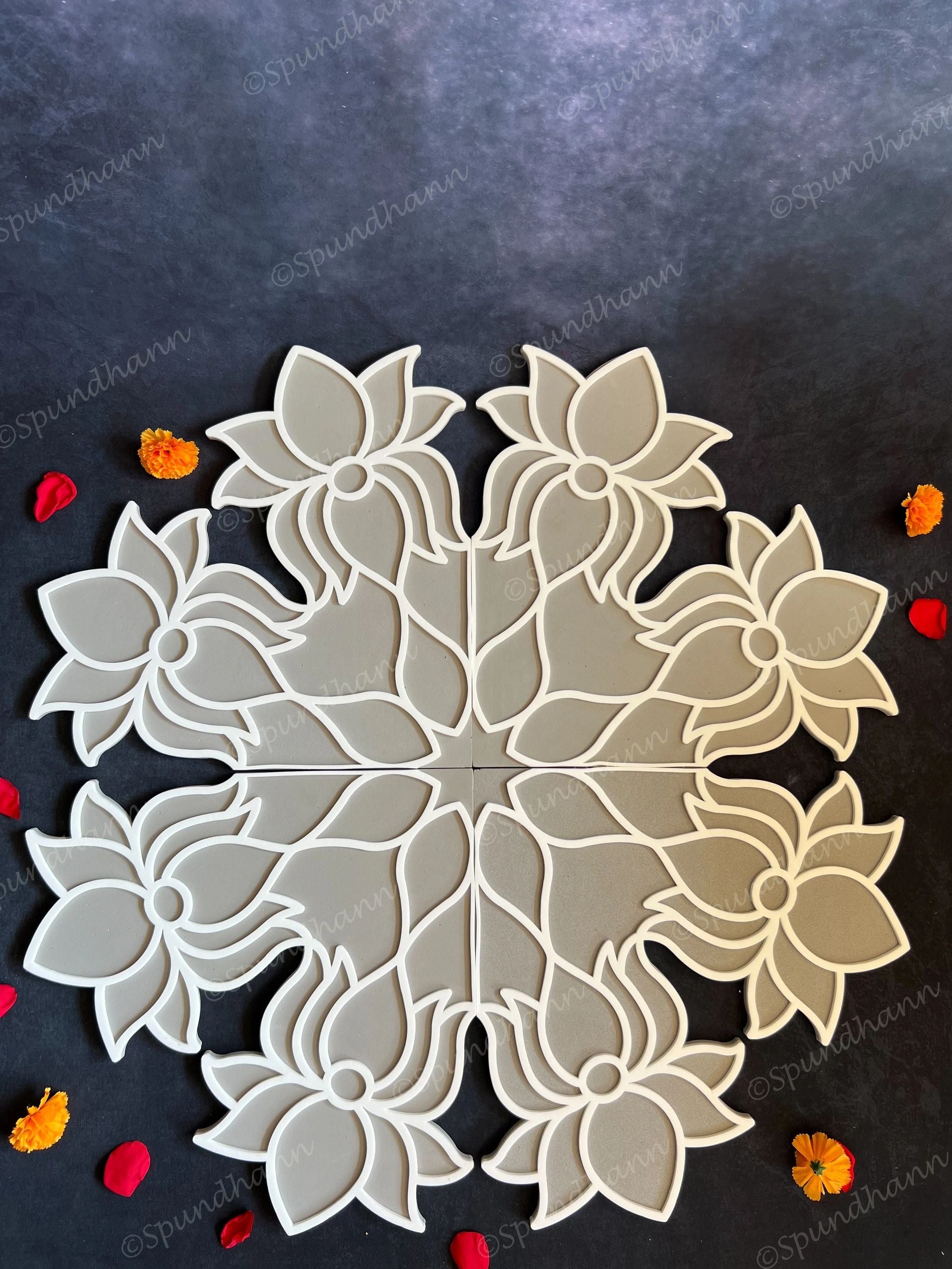 Round Flower Set DIY Fill in Rangolis