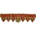 Traditional Velvet Toran/Door Hanging With "Shri Ganeshaya Namah" And Peacock Motifs