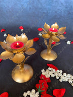 Lotus Standing Tea Light Holders Set of 2