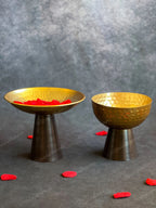 Hammered Gold Elevated Metal Dry Fruit Bowl