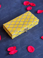 Rectangular Criss Cross Gold Gotapatti Gift Box Only