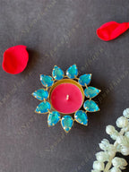Gemstone Studded Tea Light Holder