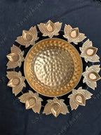 Golden Lined Lotus Diya Urli